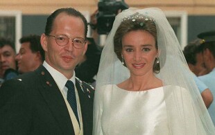 Kardam et Miriam de Bulgarie le jour de leur mariage le 11 juillet 1996 à Madrid.